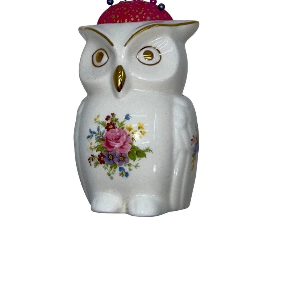 Owl Pincushion Porcelain 5.5